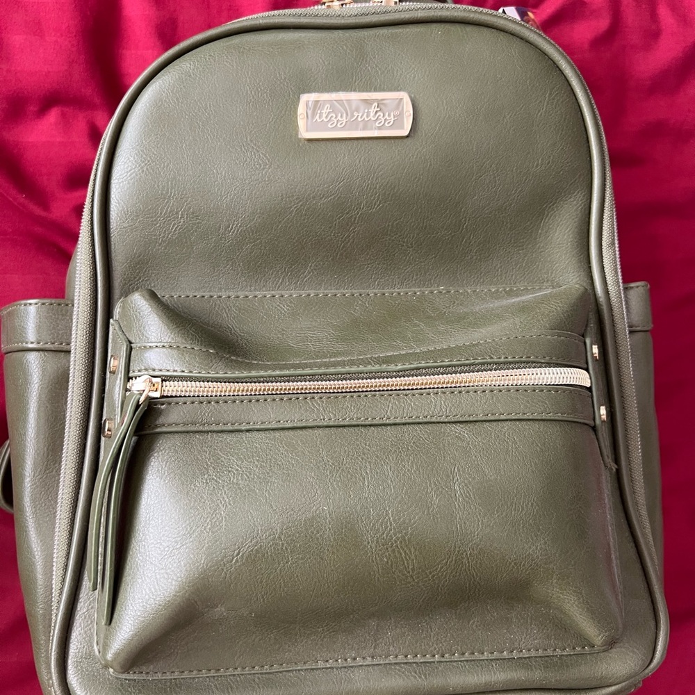 Itzy Ritzy Olive Green mini Backpack